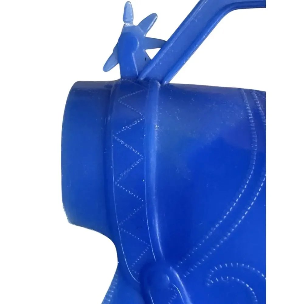 Pair Vtg Boot Cowboy Western Cups Yellow Blue Plastic EZ POR Corp Read Info